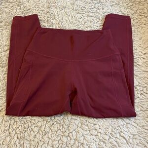 Burgundy High-Waisted Leggings